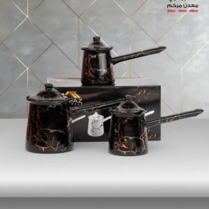 طقم ركاوي معدن مرخم Coffee Pot