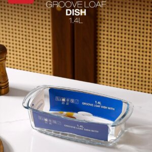 صينية فرن زجاج مستطيل Grooveloaf Dish 
PRX010