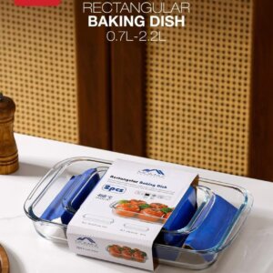 طقم صواني فرن زجاج قطعتين مستطيل Baking Dish 
PRX004