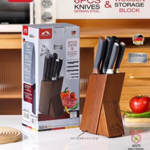 طقم سكاكين مع ستاند خشب Wooden storage Block 
NIF011