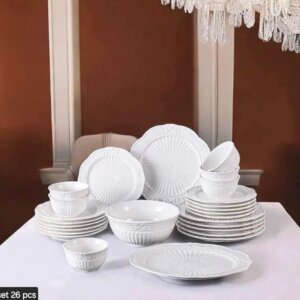 طقم صحون ٢٦ قطعة مزغرف ميتو Dinner Set