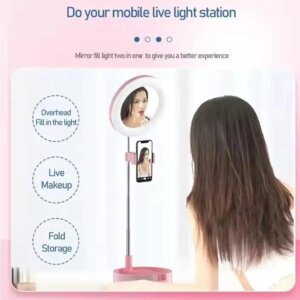 ستاند تصوير مع إضاءة و مراية Ring Light Makeup Stand"