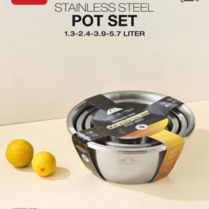 طقم جاطات ستانلس موماز Stainless steel pot set