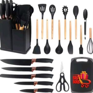 طقم معالق و سكاكين سيلكون  مع مفرمة  
Silicone kitchen sett with cutter