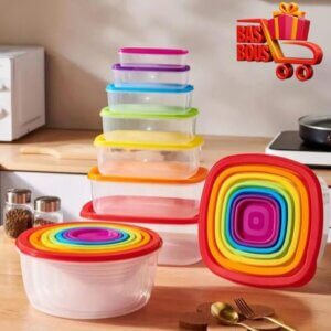 تبروير بلاستيك _  Plastic Food Savers Rainbow Set 7 Pieces
