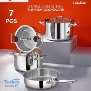 طقم طناجر ستانلس ٧ قطع _  Stainless steel cookware set 7 pieces