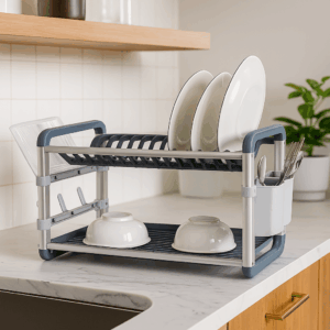 مشك جلي جيبي طبقتين المينيوم و بلاستيك 
Dish rack Gebe